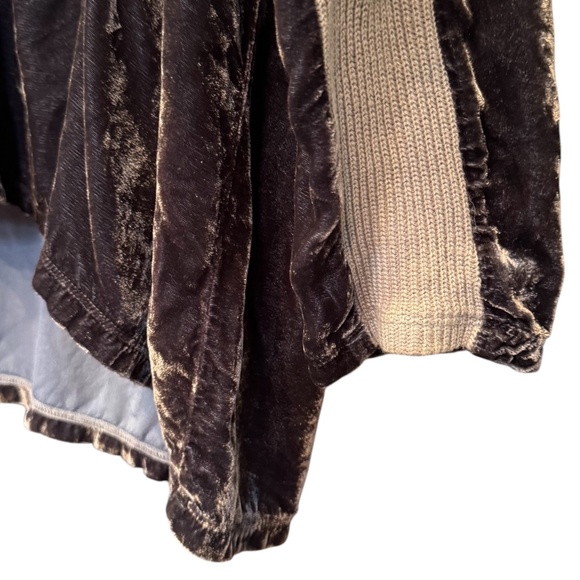 Womens, Pete & Greta Velvet Hoodie. Size: L, Color: Blue/Grey - Picture 5 of 9